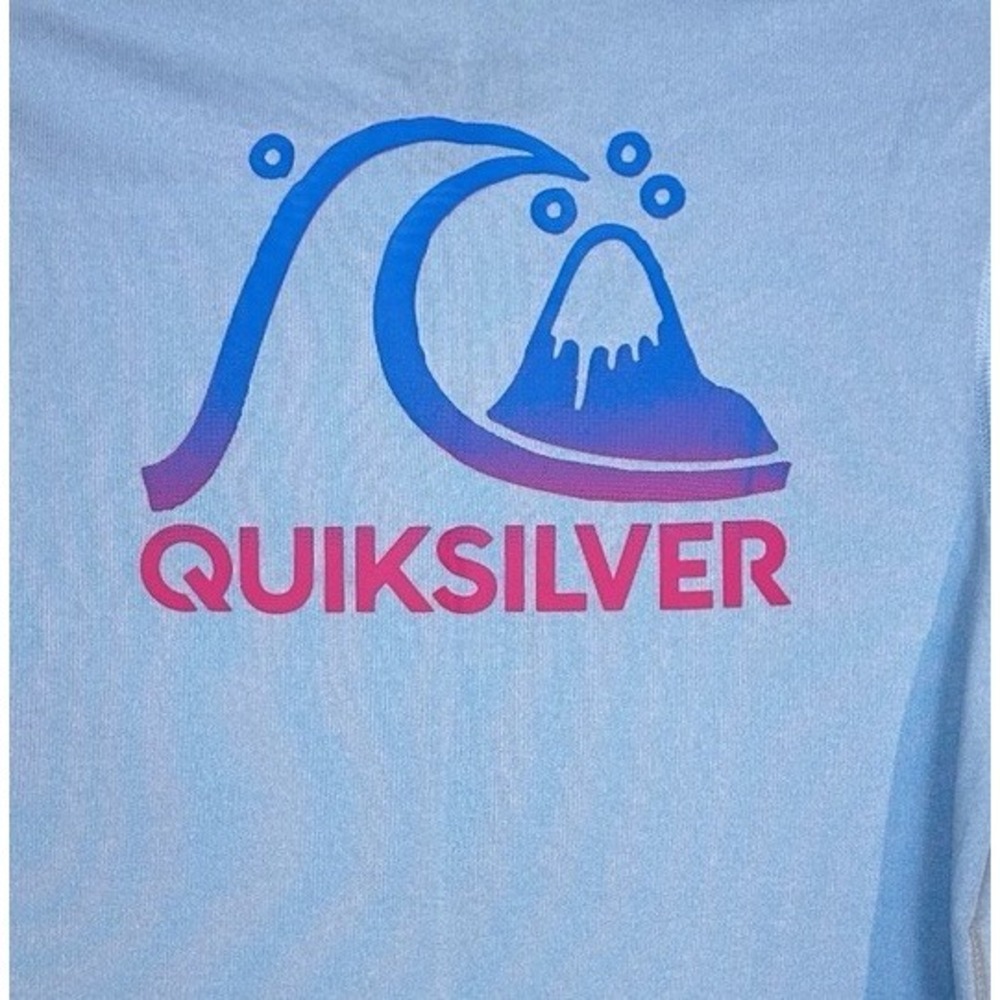 Quiksilver Shirt kids Sz XL Blue Surf Surfer Surfing Short Sleeve performance